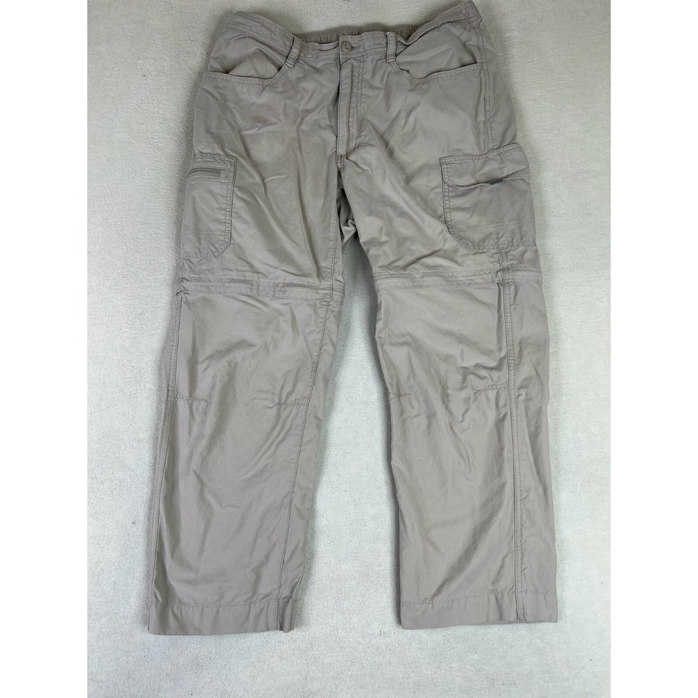 Eddie Bauer Convertible Cargo Pants Men's XLx30 Beige Hiking Outdoor Casual